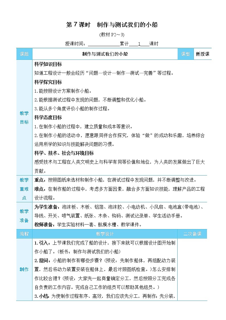 2.7《制作与测试我们的小船》课件（送教案）01