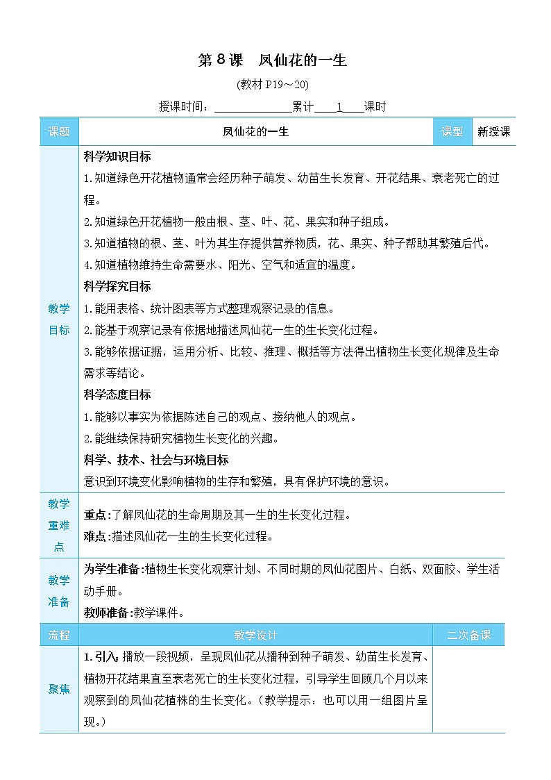 1.8《凤仙花的一生》课件+素材（送教案）01