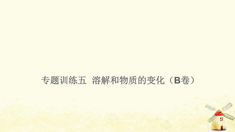 小升初科学专项复习训练专题5溶解和物质的变化B卷课件第1页