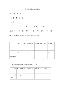 青岛版科学二年级上册练兵试题（含答案）