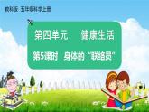 教科版五年级科学上册《第5课时 身体的联络员》教学课件PPT小学公开课