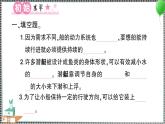 新教科版科学五年级下册 第5课 给船装上动力 习题PPT（含答案+动画）