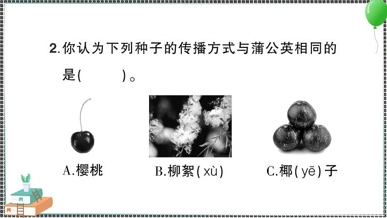 新教科版科学四年级下册 第7课 种子的传播 习题PPT06