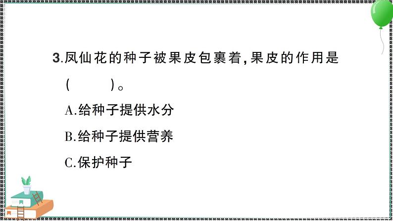 新教科版科学四年级下册 第6课 果实和种子 习题PPT07