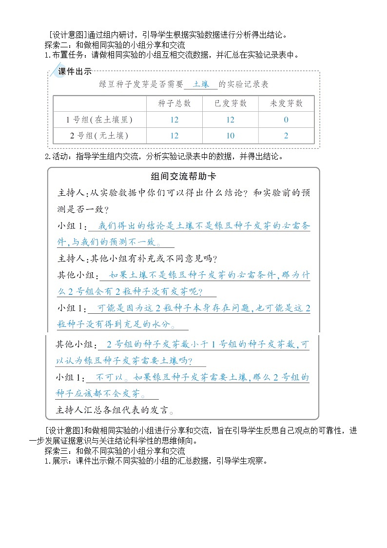 小学科学教科版五年级下册第一单元第2课《比较种子发芽实验》教案2（2022新版）第2页