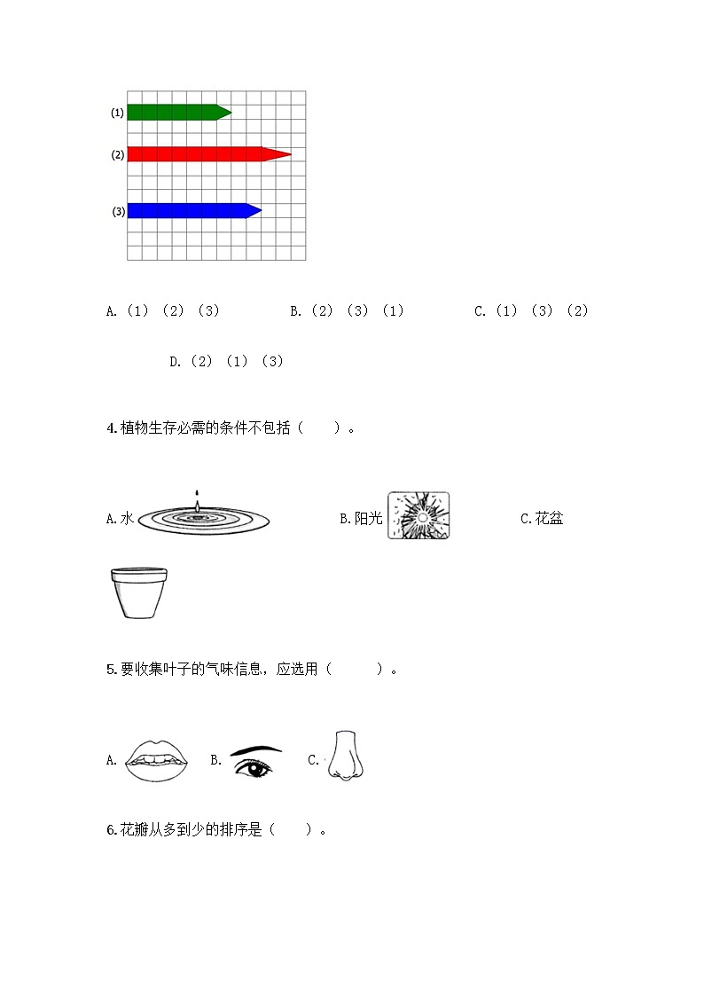 教科版一年级上册科学期末测试卷（培优）（基础题）第2页