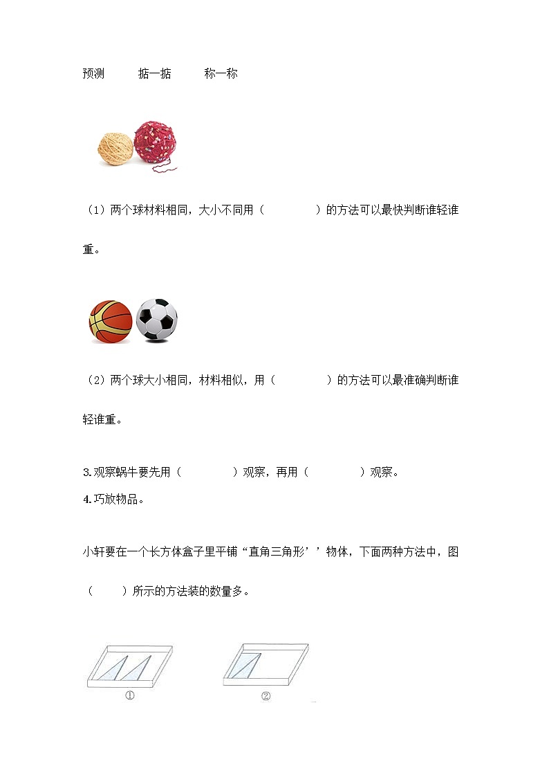 教科版一年级下册科学期末测试卷含答案（A卷）及答案（全国通用）02