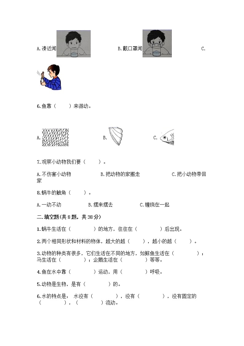 教科版一年级下册科学期末测试卷（培优B卷）带答案（精练）02