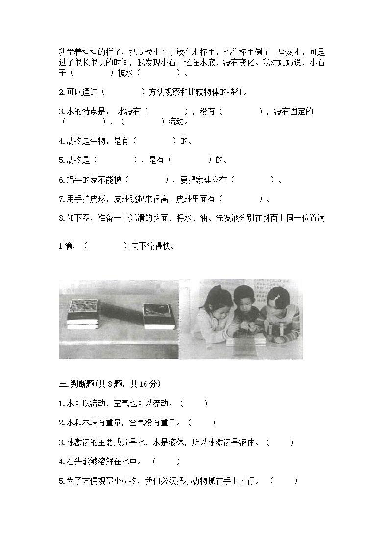 教科版一年级下册科学期末测试卷附答案（黄金题型）带答案（培优）第3页