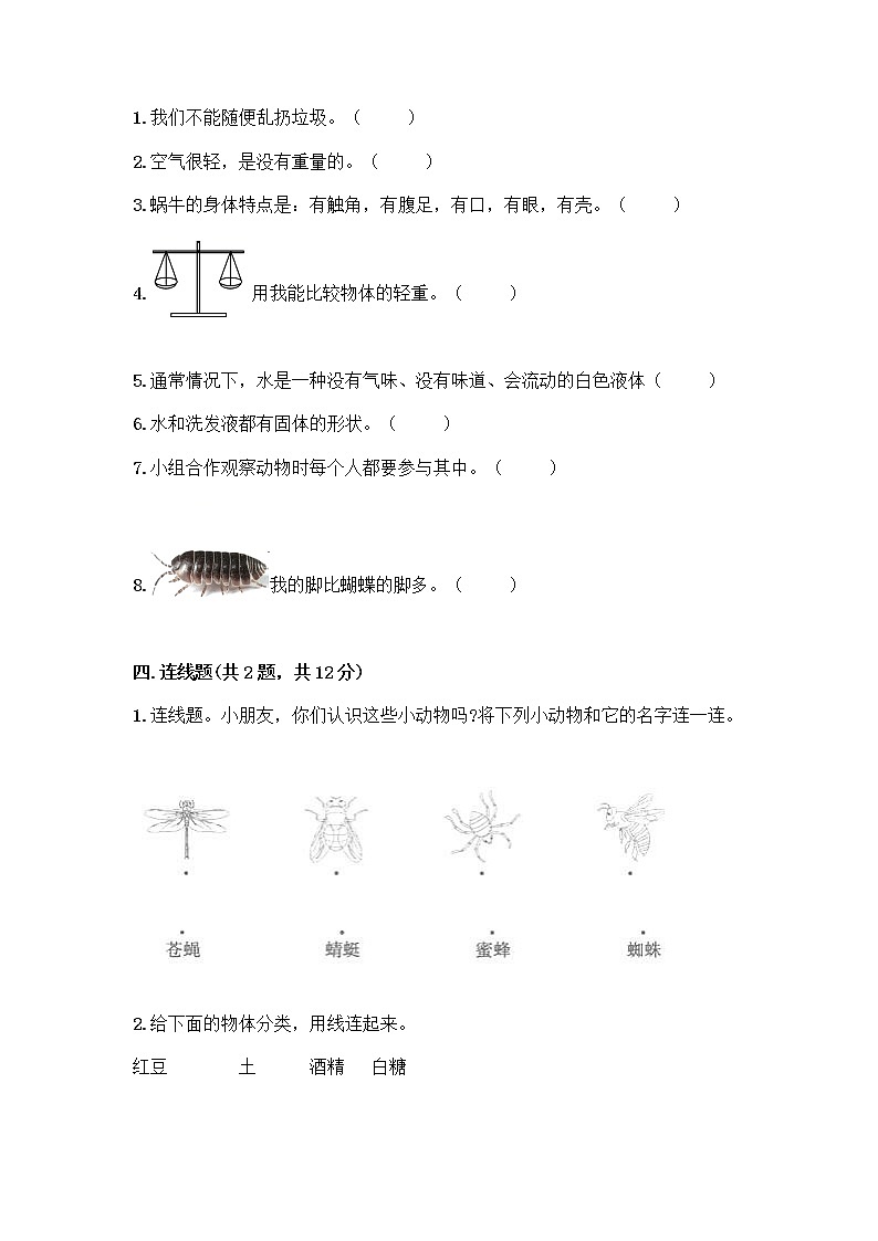 教科版一年级下册科学期末测试卷带答案（满分必刷）含答案（预热题）03
