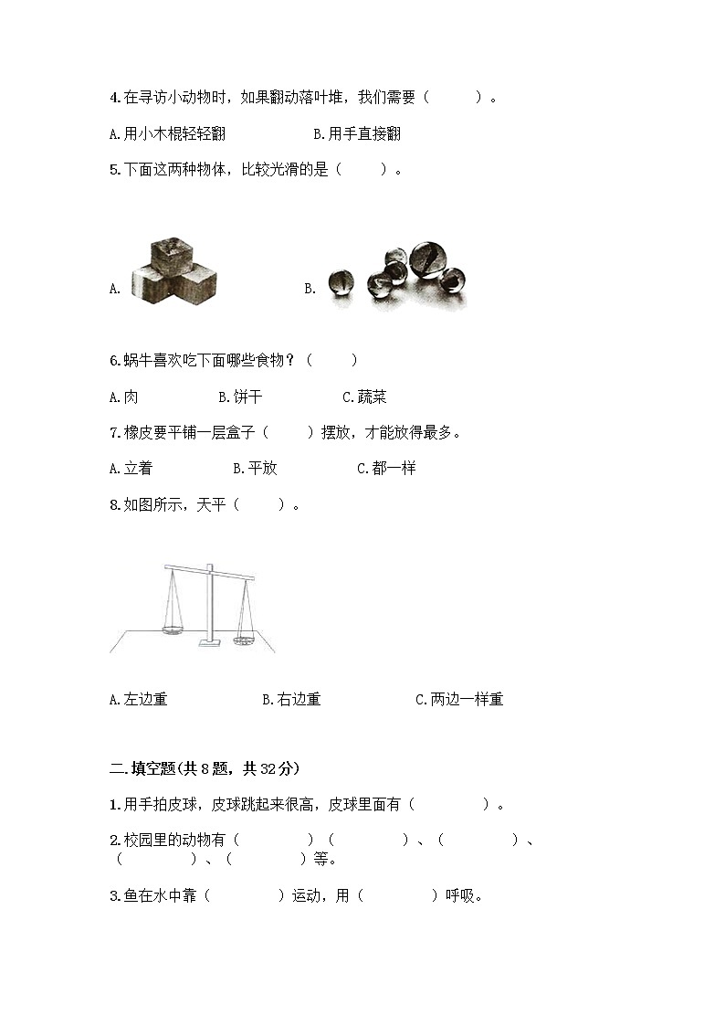 教科版一年级下册科学期末测试卷含答案（新）附答案（巩固）第2页