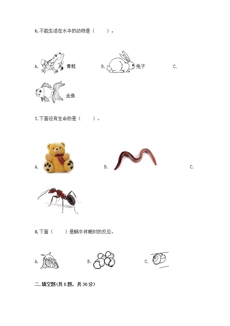 教科版一年级下册科学期末测试卷及一套完整答案02