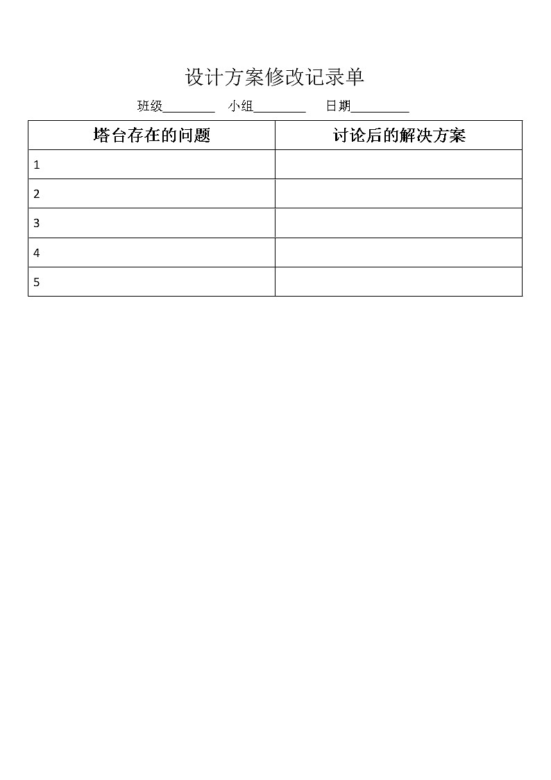 1.7《评估改进塔台模型》记录单第1页