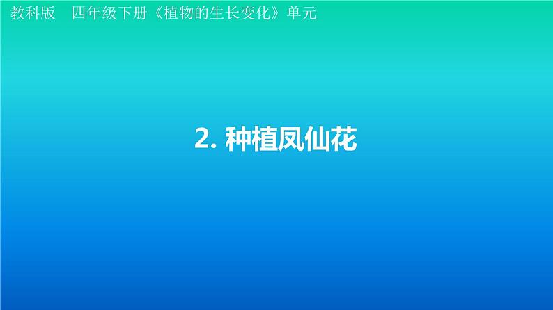 小学科学教科版四年级下册第一单元第2课《种植凤仙花》课件3（2021新版）第1页