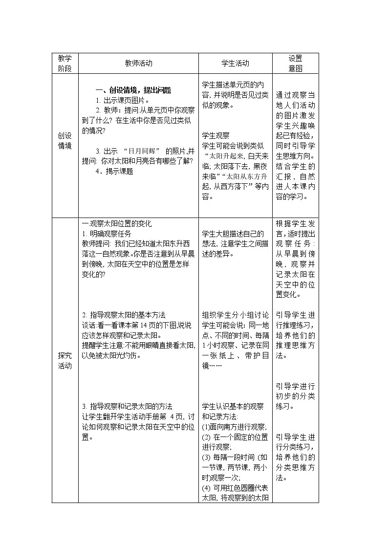 人教鄂教版科学二年级下册4 .《太阳升起来了》 课件+教案03