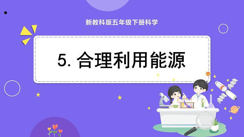 新教科版科学五下 第5课时  合理利用能源 PPT课件第1页