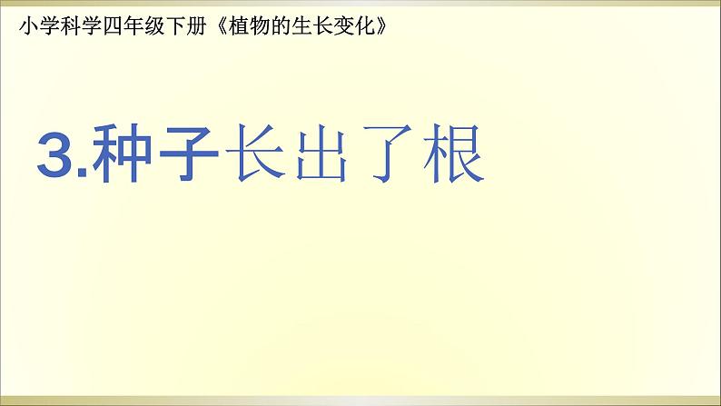 小学科学教科版四年级下册第一单元第3课《种子长出了根》课件6（2021新版）.pptx第1页