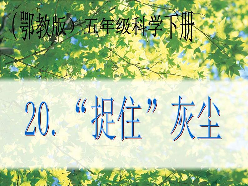 鄂教版小学科学五下《20.“捉住”灰尘》课件第1页