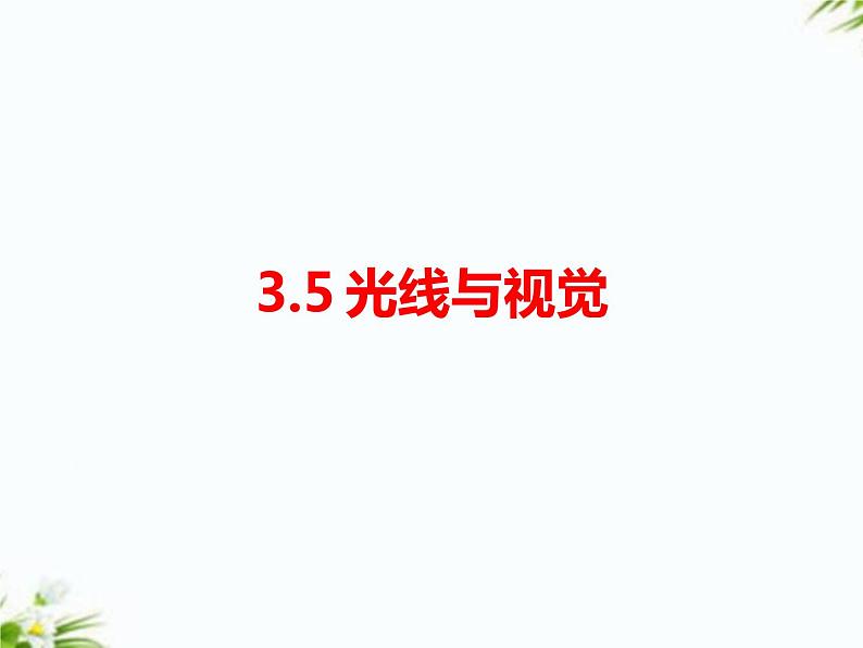 湘科版五年级下册科学3.5 光线与视觉 课件+教案01