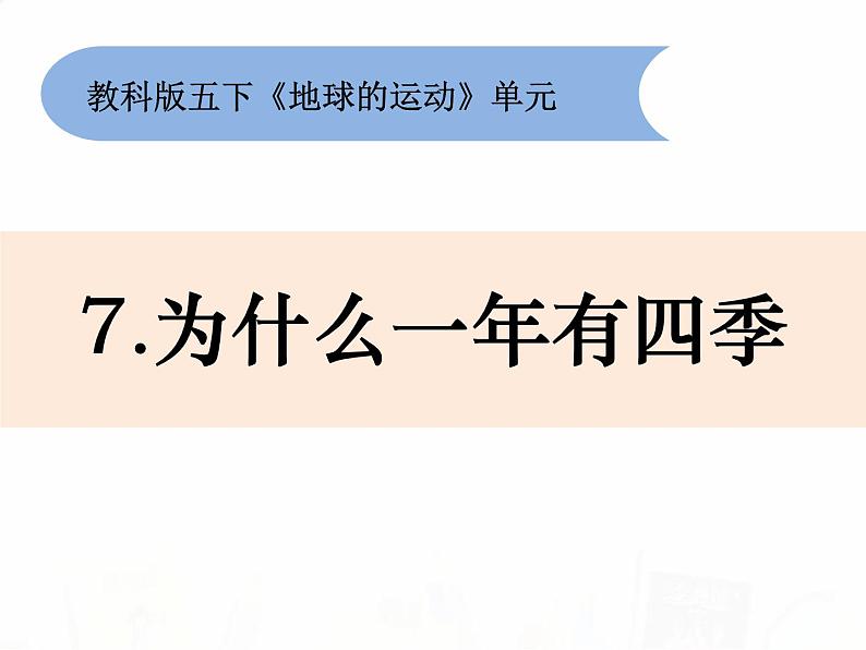 教科版小学科学五下4-7 《为什么一年有四季》教学课件第1页