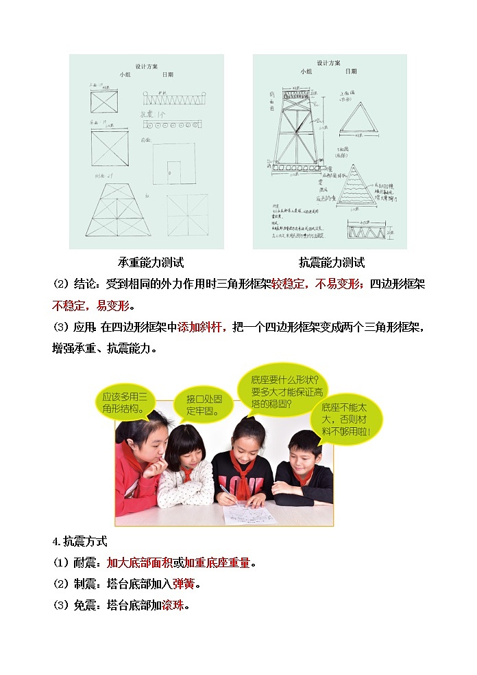 教科版六年级科学下册1.4设计塔台模型[知识梳理及典型考题]02