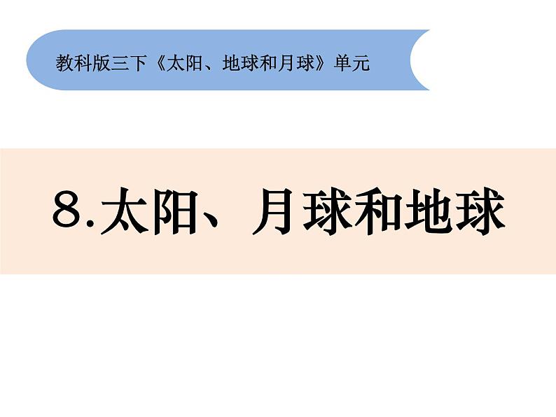 教科版小学科学三下3-8《太阳、月球和地球》课件+教案01