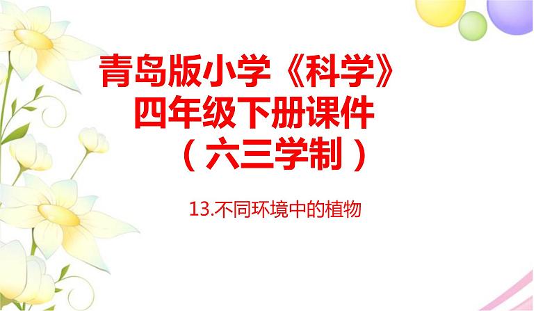 13.《不同环境中的植物》课件 青岛版(六三制)小学科学四下01