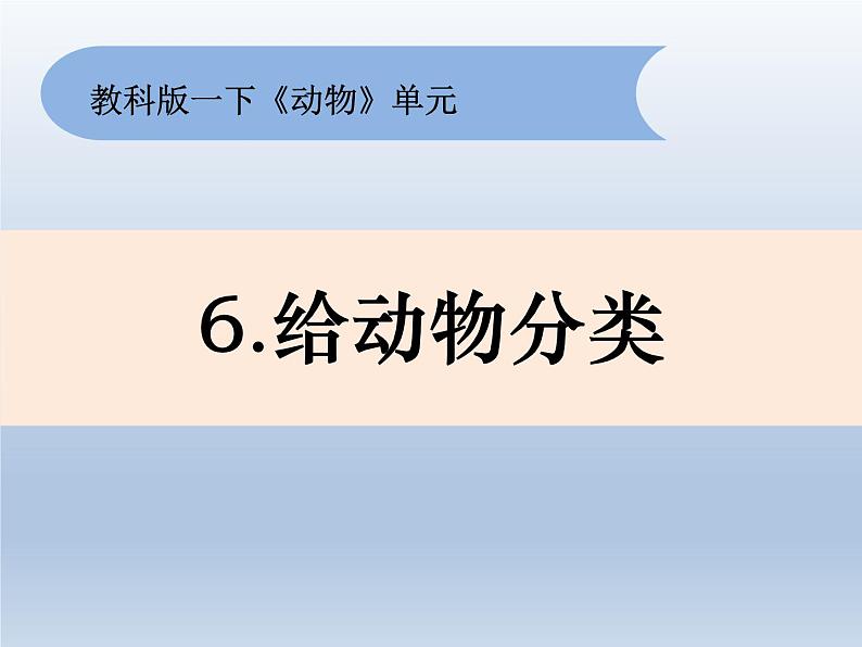 2-6《给动物分类》课件 教科版小学科学一下01