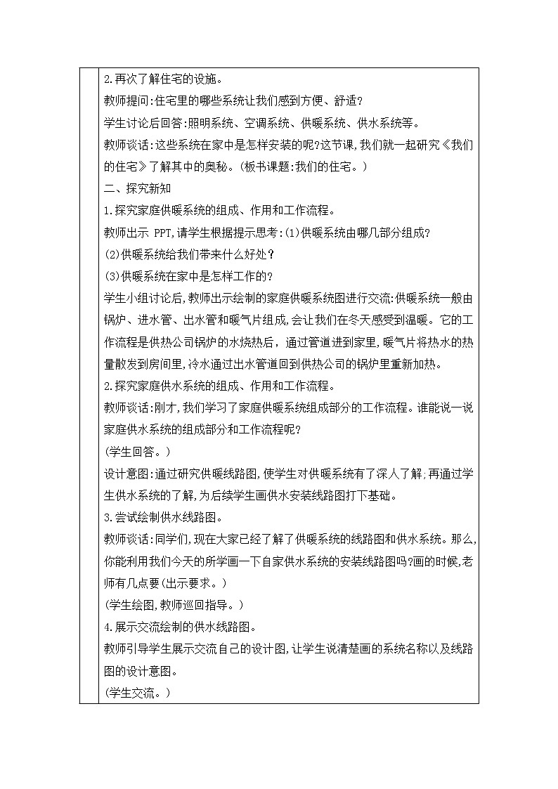 表格式教案-24.我们的住宅  五年级下册科学 青岛版02