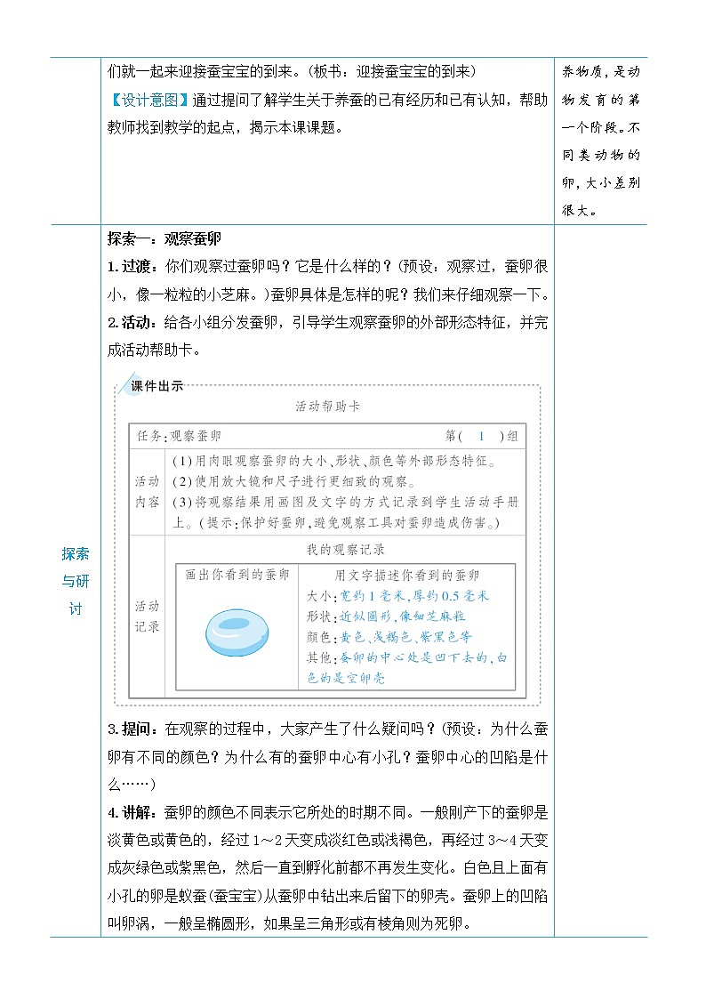 教科版三年级下册科学第二单元动物的一生《第1课 迎接蚕宝宝的到来》教案03