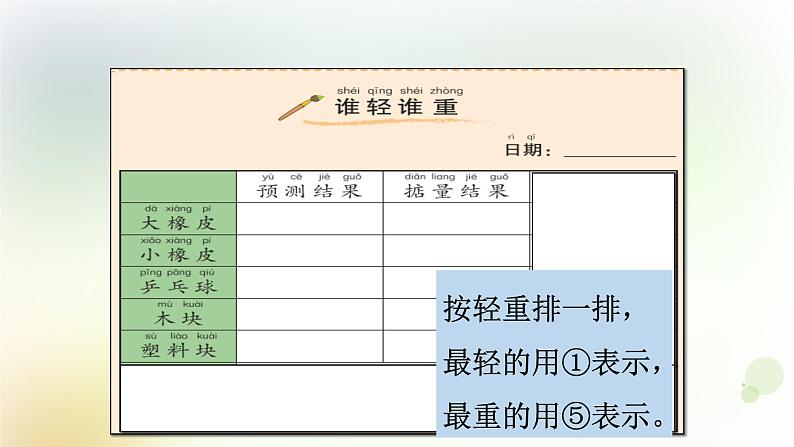 1-2 谁轻谁重 课件+教案 教科版小学科学一年级下册07