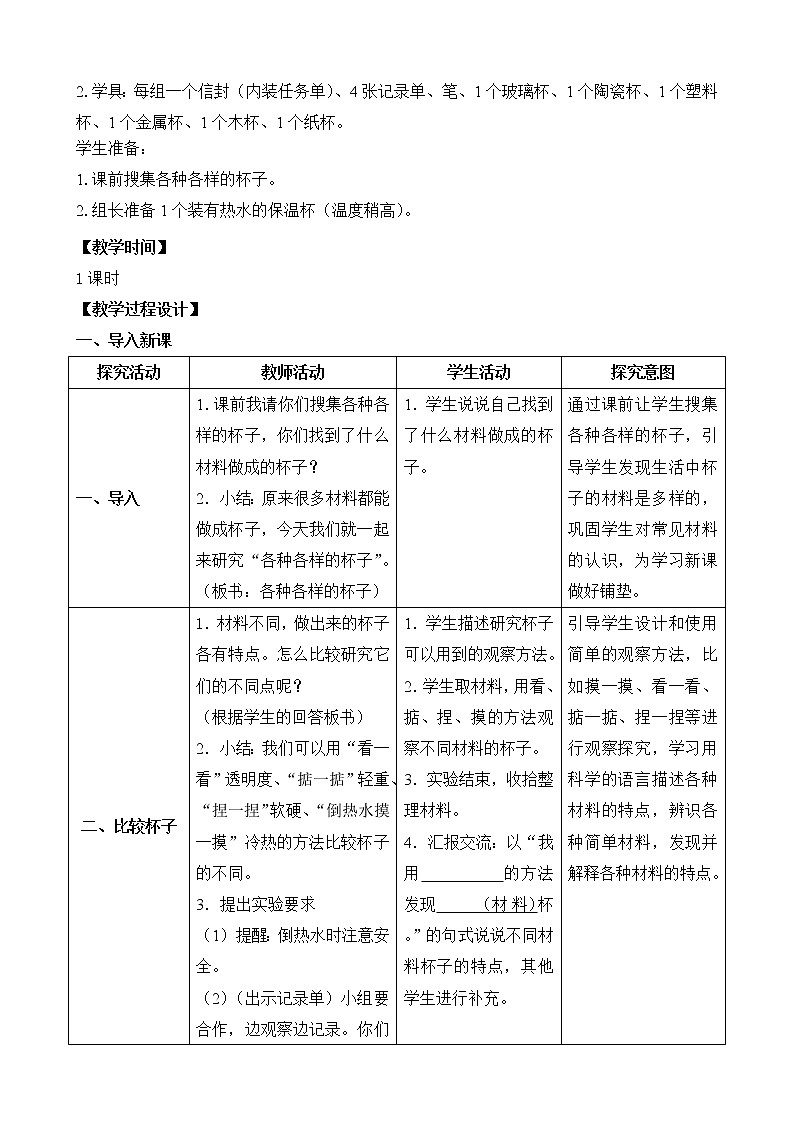2.各种各样的杯子（网格式教案）第2页