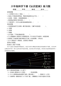 小学科学教科版 (2017)六年级下册4.认识星座练习