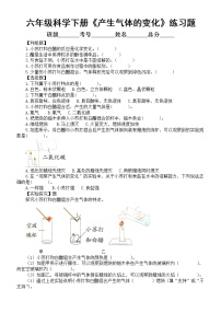 小学科学教科版 (2017)六年级下册2.产生气体的变化课堂检测