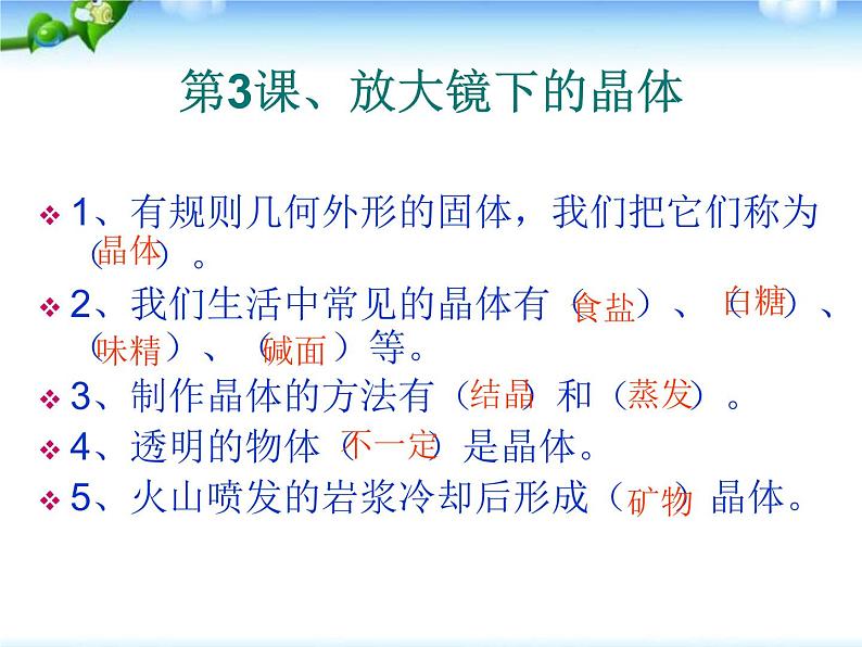 教科版六年级下册科学总复习PPT全册资料06