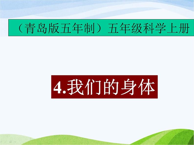 青岛小学科学五上《4-我们的身体》PPT课-件-(1)第1页