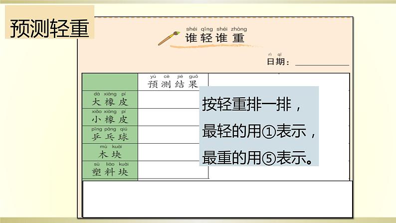 小学科学教科版一年级下册第一单元第2课《谁轻谁重》课件9第4页