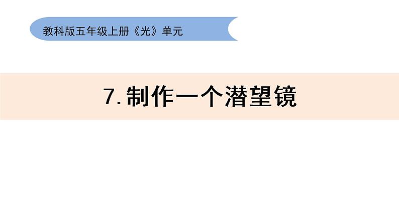 教科版五上《光》单元第7课：《制作一个潜望镜》教学课件第1页