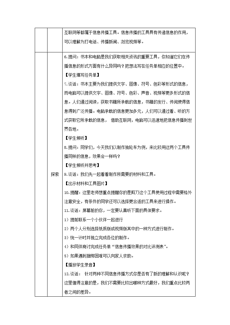 科教版小学科学六年级【科学(教科版)】信息的交流传播-1课教学设计第2页
