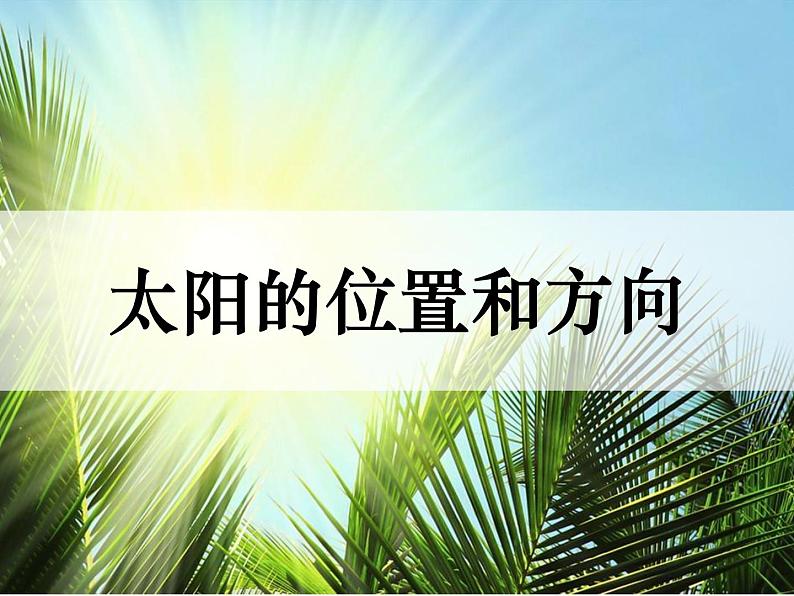 教科版科学 二上《太阳的位置和方向》课件01