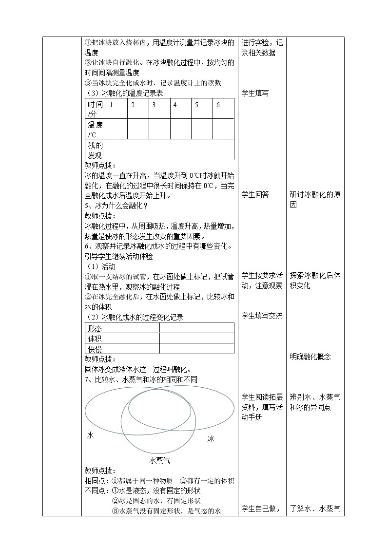 科教版小学科学1.4《冰融化了》教案第2页