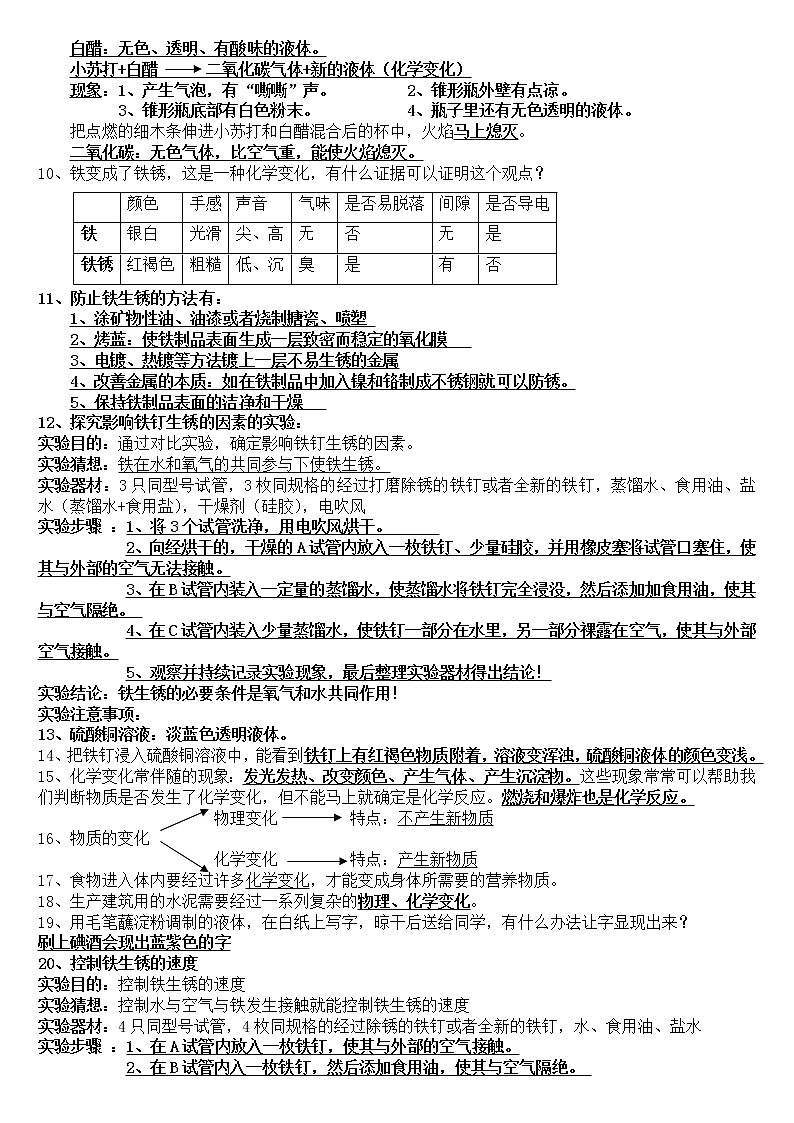 小学科学教科版六年级下册资料复习(1)第3页