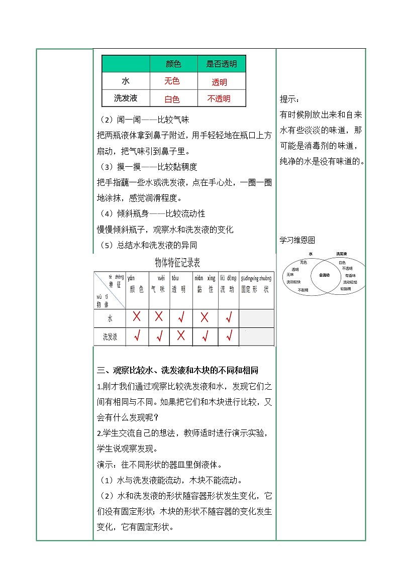 教科版科学一年级1.5《观察一瓶水》 课件PPT+教案02