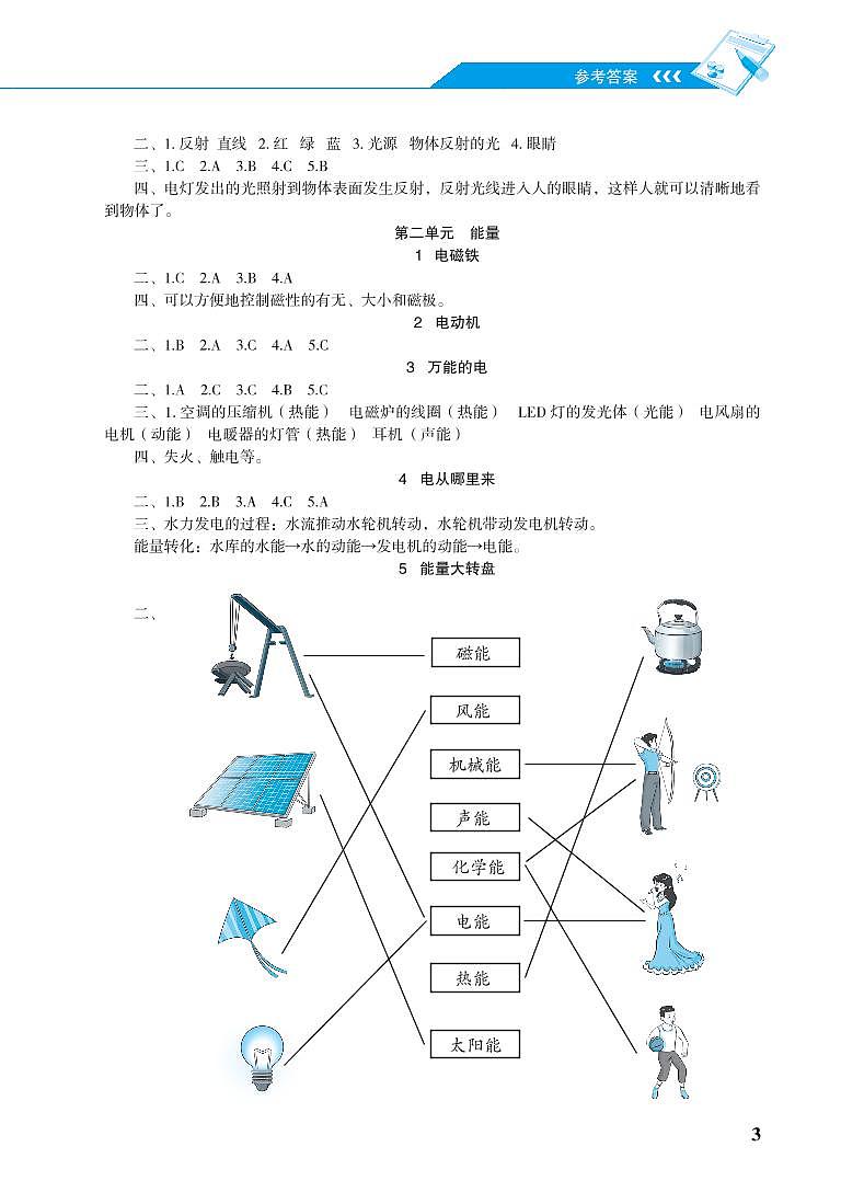 大象版科学探究与巩固五年级下册参考答案 试卷练习03