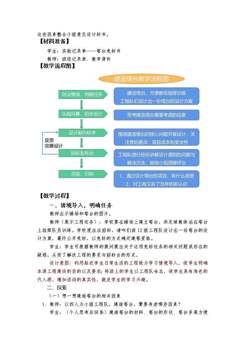 科教版小学科学1-3《建造塔台》教学设计第2页