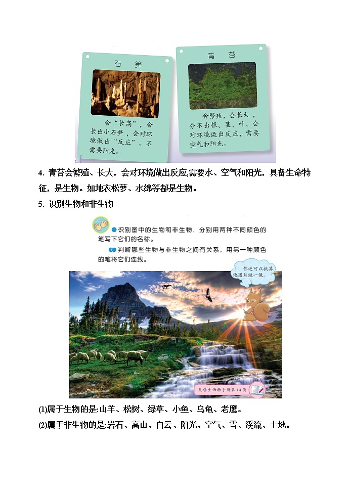 【精】四年级科学下册15生物与非生物（苏教版）基础知识梳理第2页