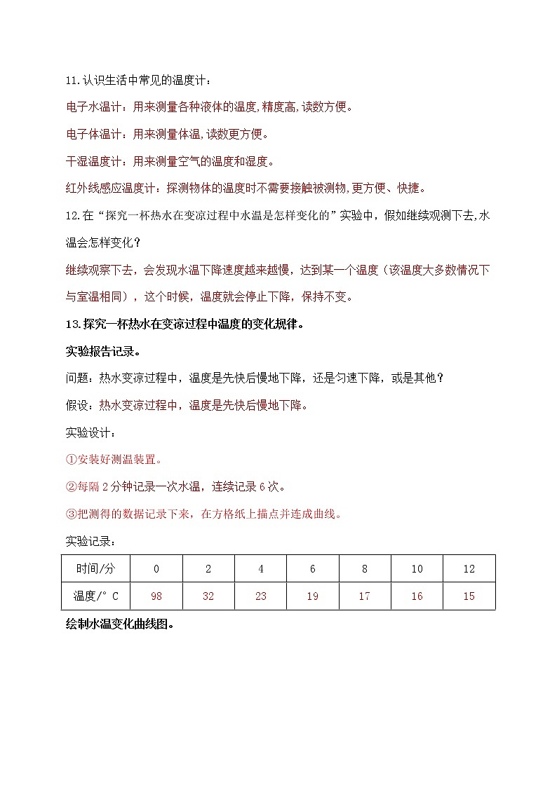 新苏教版科学四年级下册第一单元《冷和热》知识点整理第2页