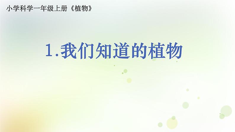 教科版小学科学一年级上册1 1 1《我们知道的植物》教学课件第1页