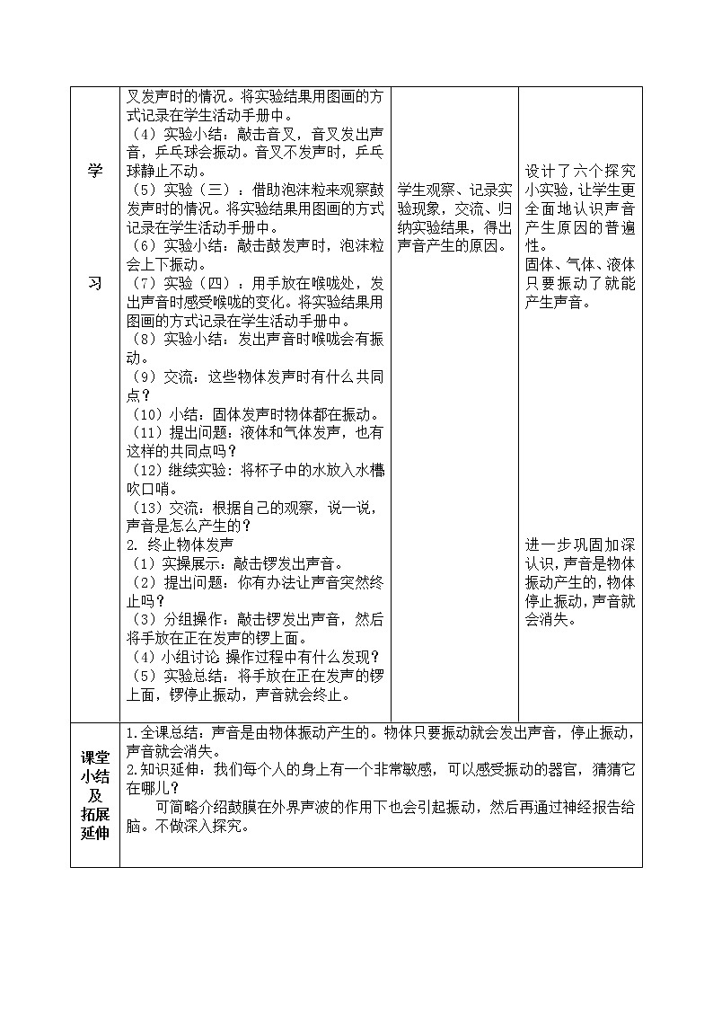 湘科2017版四年级上册第一单元2.《声音的产生》课件+教学设计+练习及答案+视频素材02
