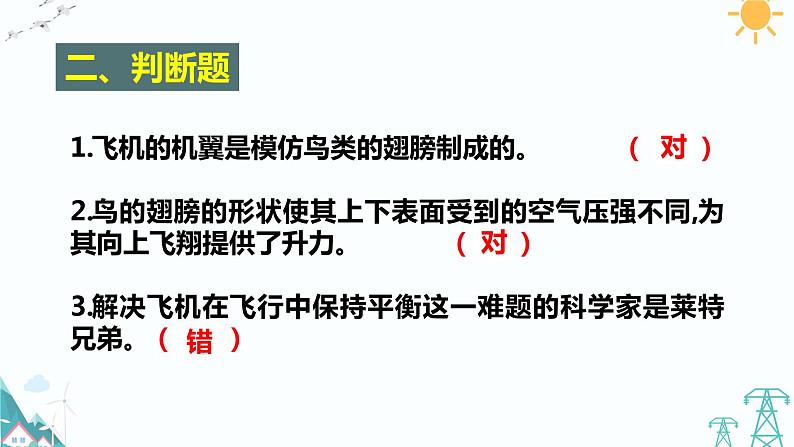 5.2《鸟和飞机》课堂练习课件第3页